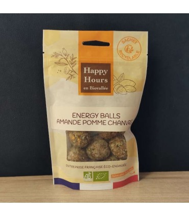 ENERGY BALLS AMANDE POMME CHANVRE 120G